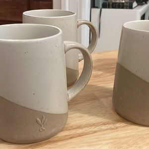 Four Stoneware Large Mugs